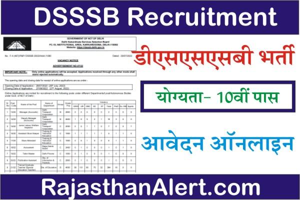 DSSSB Recruitment 2022, Age Limit, Application Fees, Qualification, post detail, Selection Process, How To Apply DSSSB Recruitment 2022