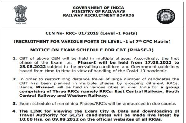 RRB Group D Exam Date 2022, RRB Group D Exam Date Notice, exam pattern, Exam Date pdf, rrb group d exam date 2022 notification
