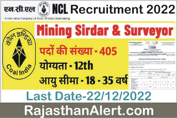 NCL Recruitment 2022, Northern Coalfields Limited Mining Sirdar & Surveyor Bharti 2022, How To Apply NCL Recruitment 2022, Official Notification, Apply Online Form, Important Links, Date, Selection Process, Application Fees, Education Qualification