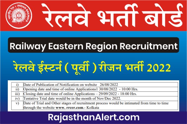 Railway Eastern Region Recruitment 2022, RRCER Kolkata Recruitment 2022 Notification PDF, RRC Eastern Bharti 2022, How to Apply Railway Eastern Form, रेलवे ईस्टर्न रीजन भर्ती