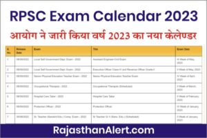 RPSC Exam Calendar 2023 राजस्थान लोक सेवा आयोग ने जारी किया परीक्षाओं