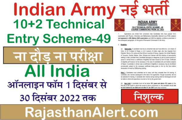 Indian Army TES 49 Recruitment 2022, Army Tes 49 Course 2022 Bharti 2022, How To Apply Indian Army TES 49 Recruitment 2022, Official Notification, Apply Online Form, Important Links, Date, Selection Process, Application Fees, Education Qualification