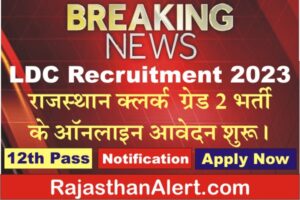 Rajasthan LDC Recruitment 2023, RCA Udaipur Clerk Grade 2 Bharti 2023, How To Apply RCA Udaipur Clerk Grade 2 Recruitment 2023, Official Notification, Apply Online Form, Important Links, Date, Selection Process, Application Fees, Education Qualification