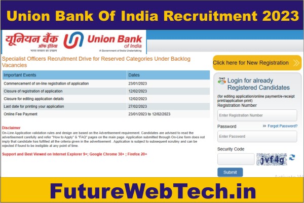 Union Bank Of India Recruitment 2023, Union Bank Of India Manager Bharti 2023, How To Apply Union Bank Of India Recruitment 2023, Official Notification, Apply Online Form, Important Links, Date, Selection Process, Application Fees, Education Qualification